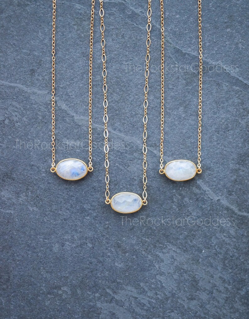 Gold Moonstone Necklace / Moonstone Pendant / Moonstone Etsy