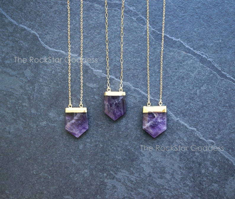 Amethyst Necklace / Amethyst Jewelry / Gold Necklace / image 1