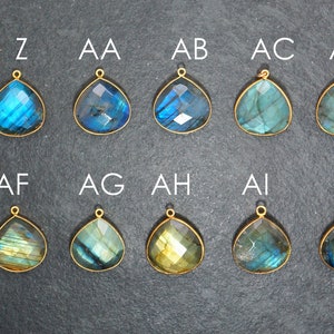 Gold Labradorite Necklace, Labradorite Pendant, Labradorite Jewelry, Labradorite Necklace, Blue Labradorite, Labradorite Flash, Gift for Her image 7