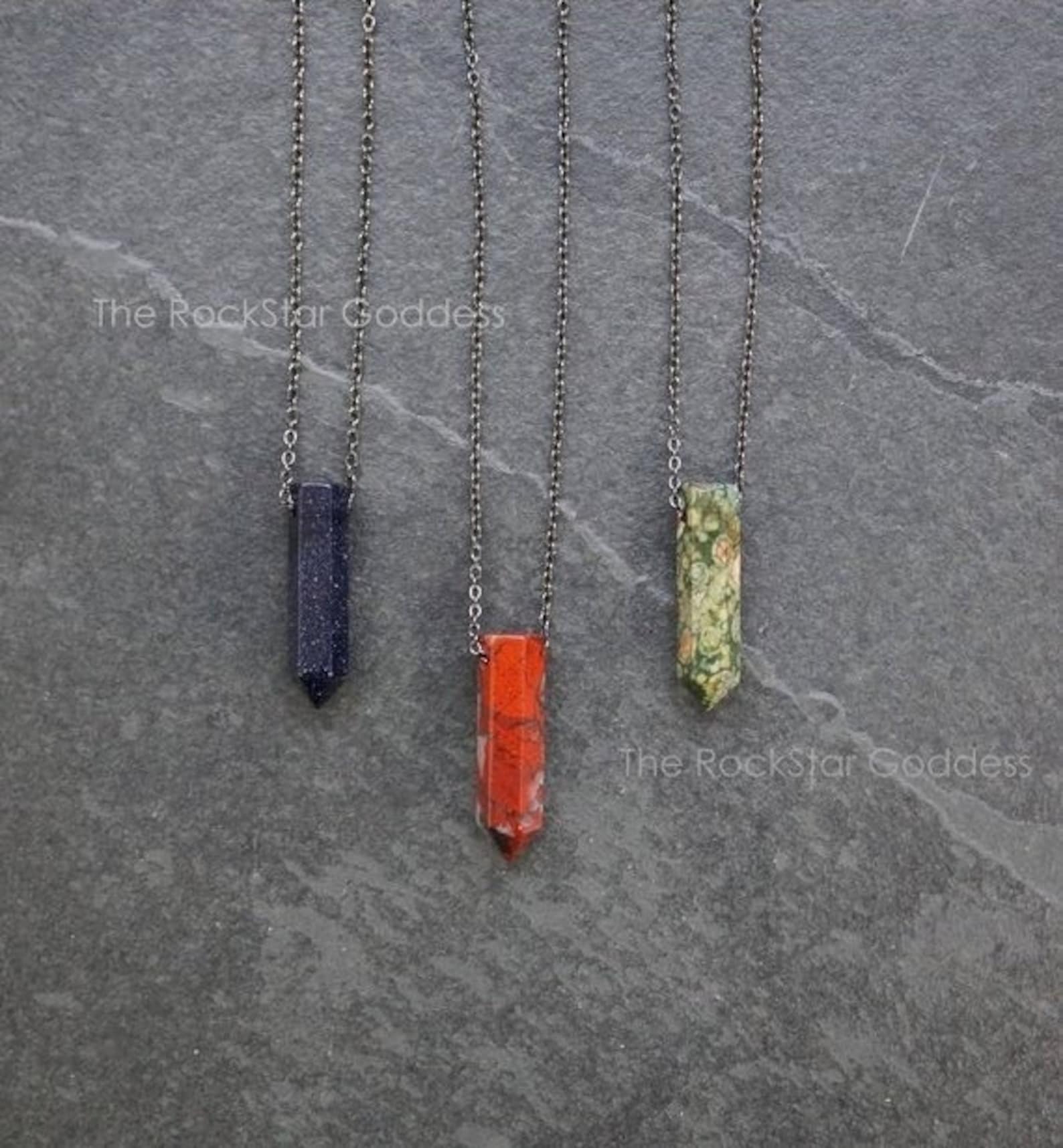 Men's Gemstone Necklace / Mens Necklace / Amethyst Etsy