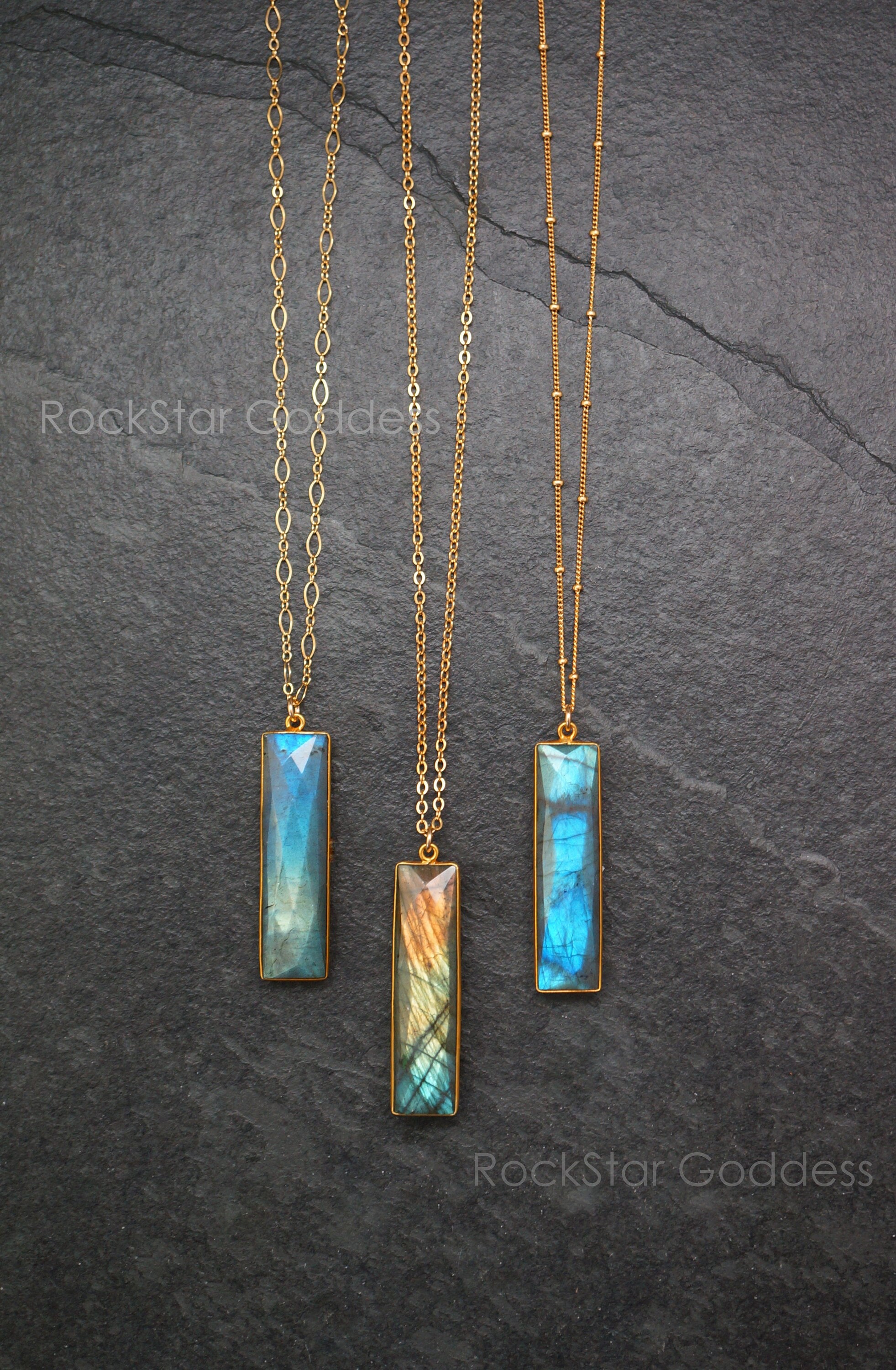 Real Labradorite Necklace, Gold Labradorite Teardrop Necklace, Healing Gemstone Pendant, Custom Gemstone Necklace, Layering Necklace