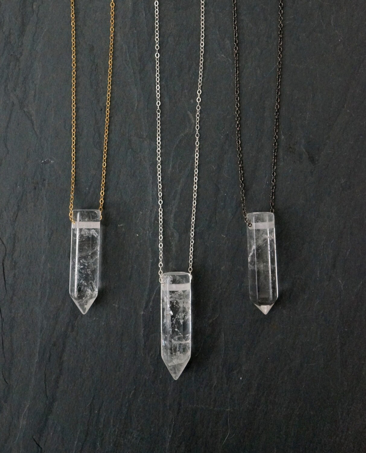 Quartz Necklace / Quartz Crystal Necklace /  Crystal Necklace / Silve…
