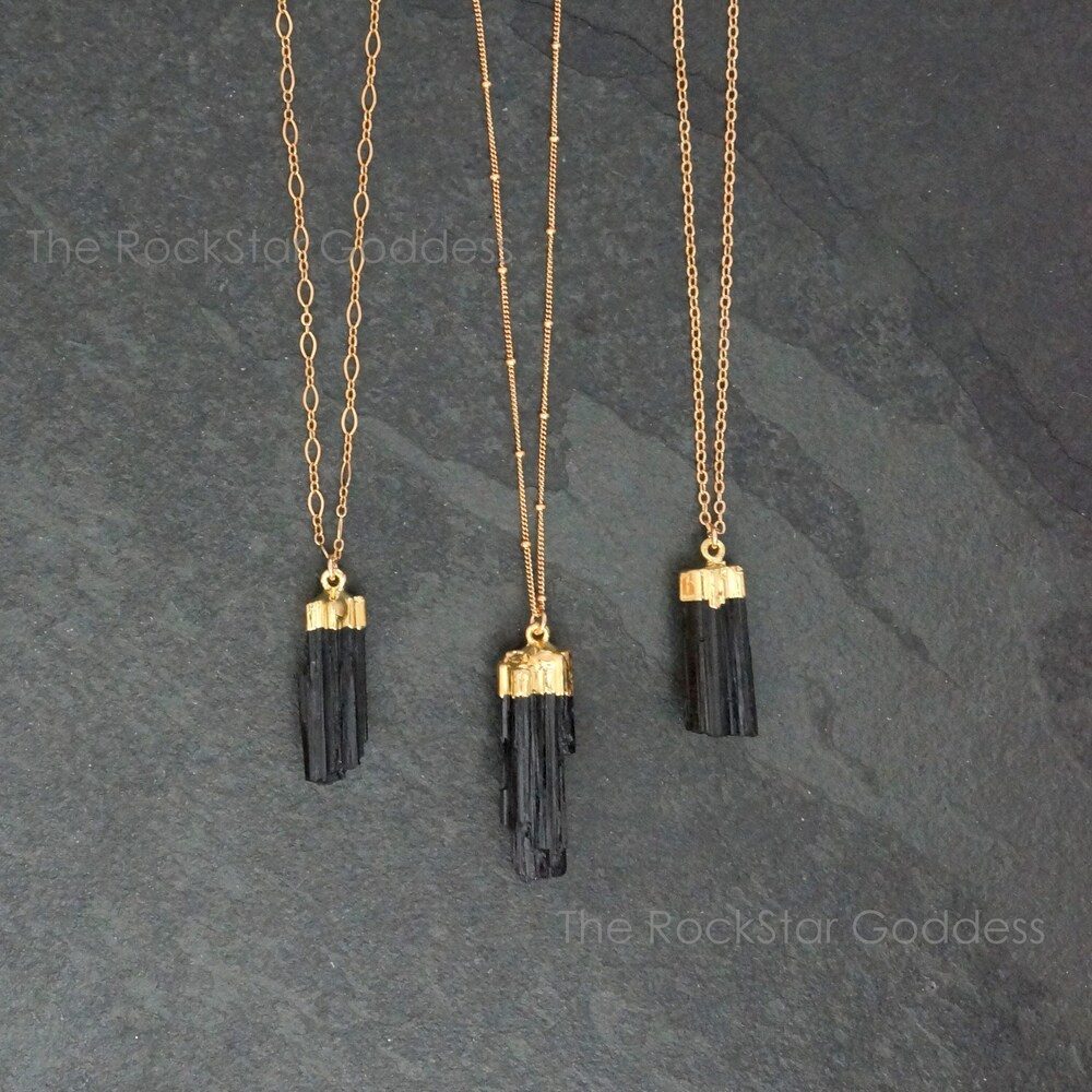Black Tourmaline Necklace / Raw Tourmaline Necklace / image 0