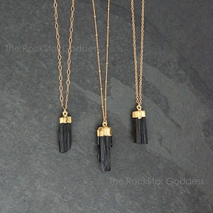 Small black shop tourmaline pendant