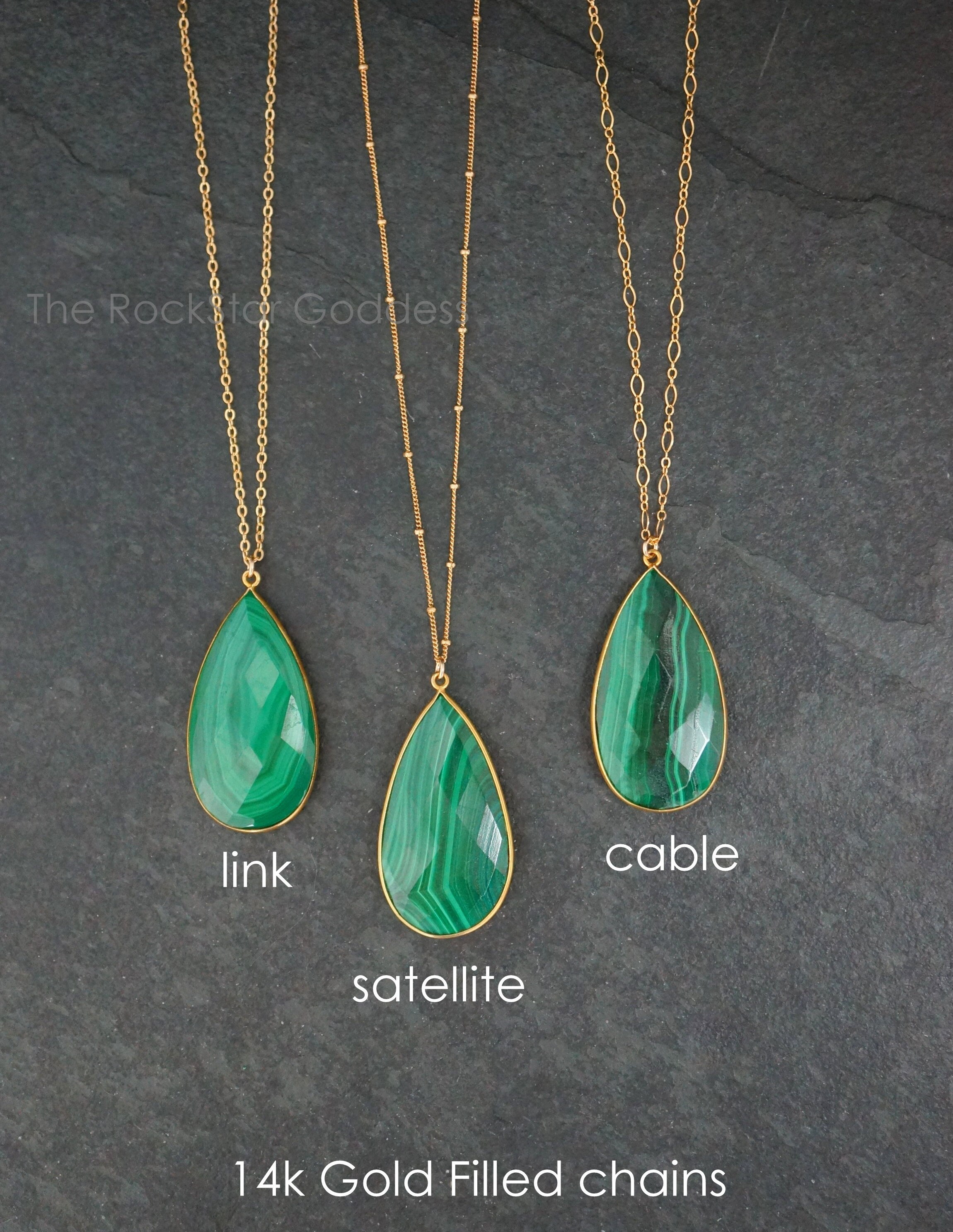amulet Malachite necklace 4mm×40cm ASHLEIGH MALACHITE NECKLACE