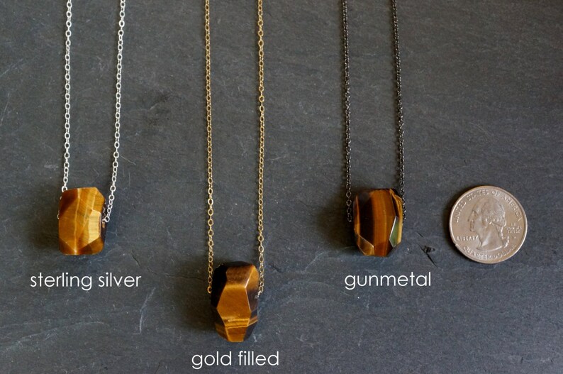 Tigers Eye Necklace / Protective Stone / Tiger's Eye Etsy
