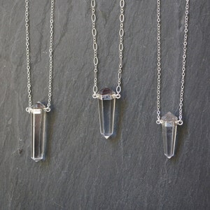 Quartz Necklace, Silver Quartz Pendant, Quartz Crystal Pendant, Silver Quartz Jewelry, Natural Quartz Necklace, Silver Quartz Jewelry image 1