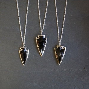 Black Arrowhead Necklace, Mens Obsidian Necklace, Mens Obsidian Pendant, Black Obsidian Necklace, Black Obsidian Pendant, Mens Jewelry