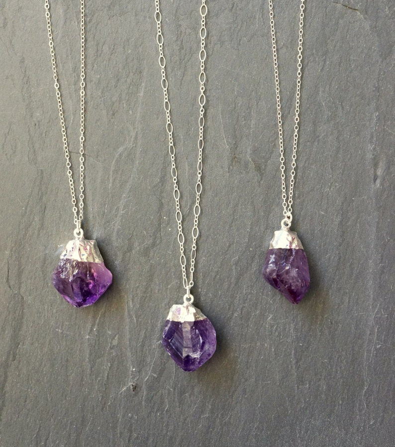 Raw Amethyst Necklace / Amethyst Necklace / Silver Amethyst Jewelry / Silver Amethyst Necklace  / Amethyst Pendant / February Birthstone / 