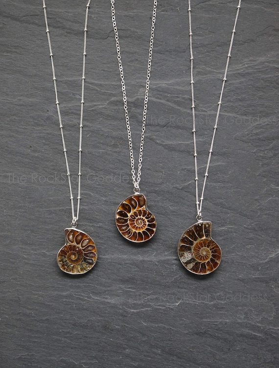 Ammonite Fossil Necklace , Ammonite Necklace, Silver Ammonite Necklace, Genuine Ammonite, Ammonite Pendant, OOAK Necklace, OOAK Pendant