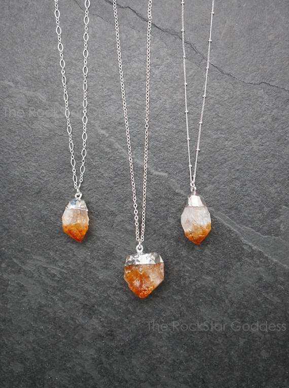 Raw citrine best sale necklace