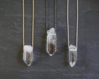 ネックレス・ペンダント Numbering Clear Quartz Long Necklace #7802 5BNY857 Clear Quartz Polished Gemstones Long Necklace Vintage No