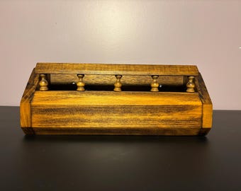 Vintage Wooden Spice Rack: Rustic Farmhouse Kitchen Organizer