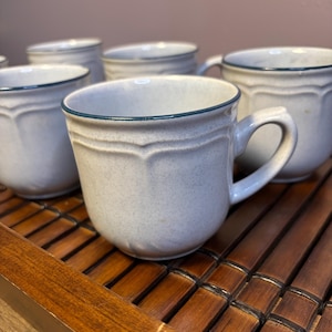 Set of 6 Speckled Blue International Stoneware From Japan Coffee/Tea Cups