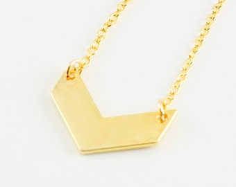 Dainty Gold Chevron Necklace, 'V' Necklace, Dainty Necklaces, Gifts Under 20