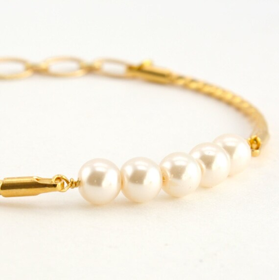 Pearl Bracelet, Cream White Pearl, Wedding Jewellry