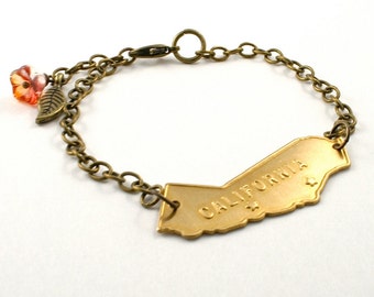 Vintage California Bracelet, California Charm Bracelet