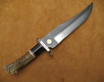 Bowie Knife with Double Steel Guard and Crown End Handle
