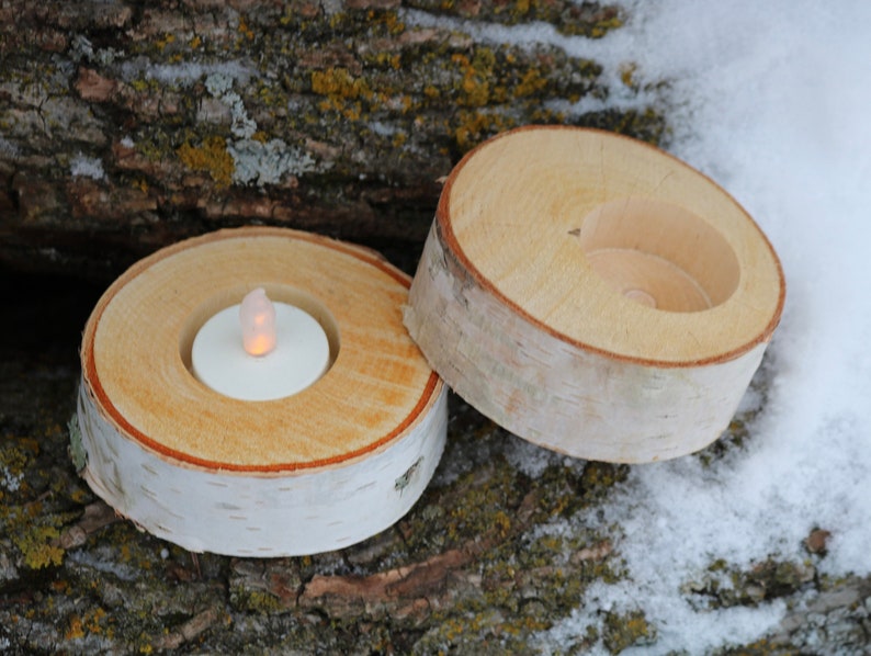Bulk White Birch Candle Holders Tealight Holders, DIY Table Decorations, Wedding Table Candle