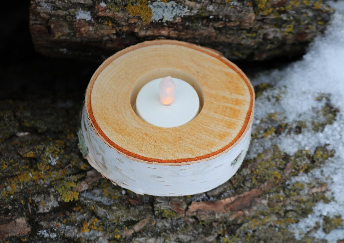 Bulk White Birch Candle Holders Tealight Holders DIY Table Etsy