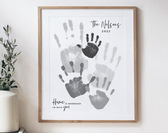 Custom Family Handprint Art, Personalized Keepsake (Unframed)