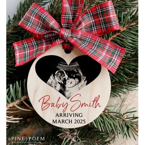 Ultrasound Ornament, Expecting Parents Gift, Christmas Pregnancy Announcement Personalized with your Baby&#39;s ACTUAL photo
