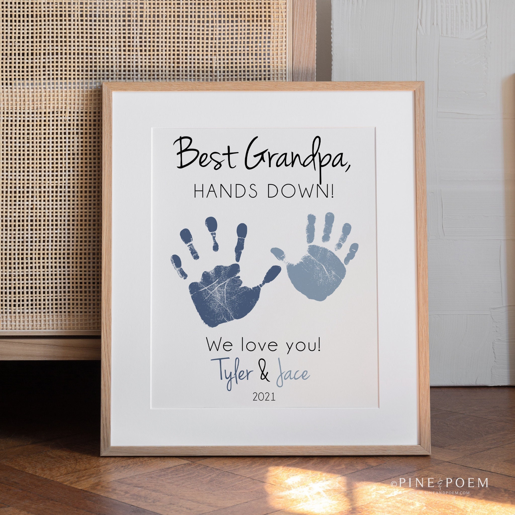 handprint gift for grandpa from kids personalized etsy norway