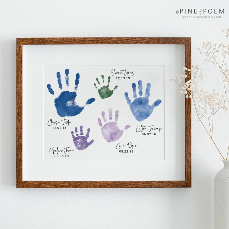 Personalized Kids Handprint Art: Custom Family Keepsake (UNFRAMED) - Etsy