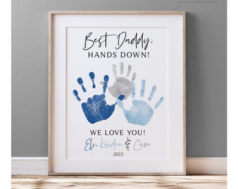 Personalized Handprint Art Print, Father's Day Gift, Custom Dad Gift (UNFRAMED)