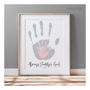 Personalized Handprint Art - Dad Gift from Daughter for Father&#39;s Day (UNFRAMED)