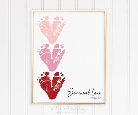 valentine baby footprints