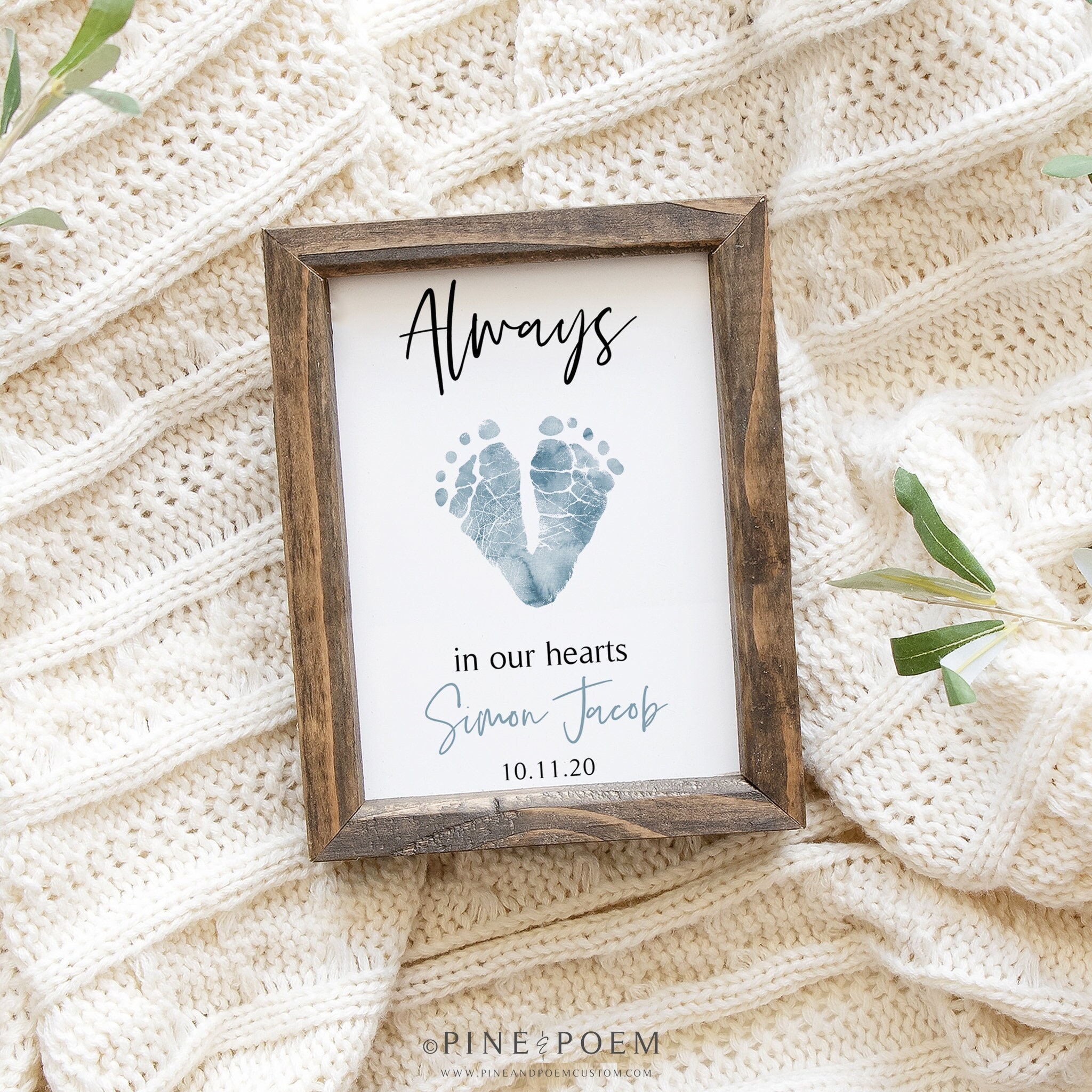 Baby Loss Footprint Art Print: Infant Memorial Sympathy Gift