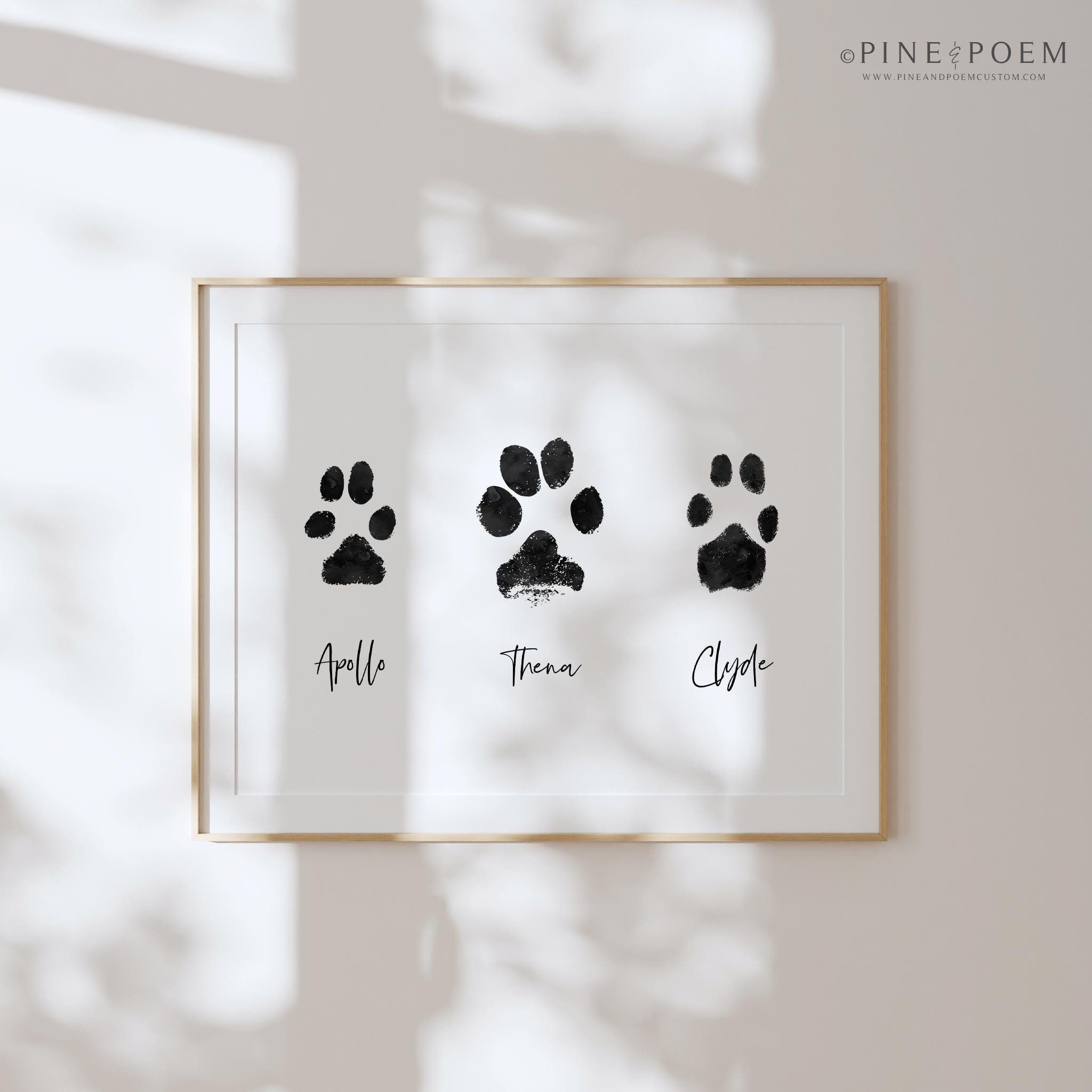 Custom Dog Paw Print Art: Personalized Pet Decor (UNFRAMED) - Etsy