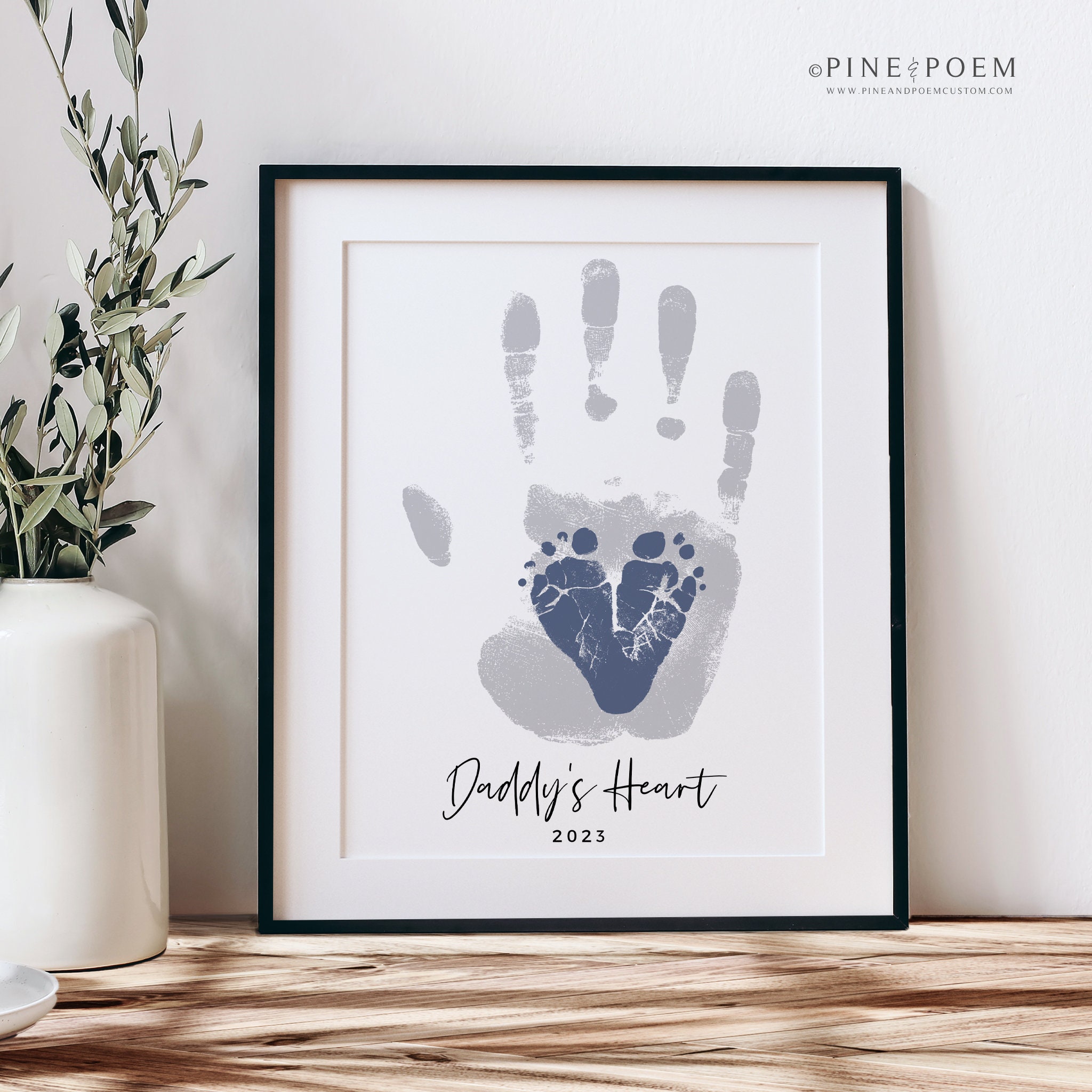 First Father's Day Gift for New Dad, Baby Footprint & Daddy