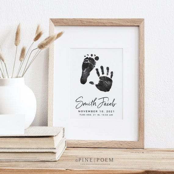 Baby Handprint Footprint Art Print Gift for New - Etsy