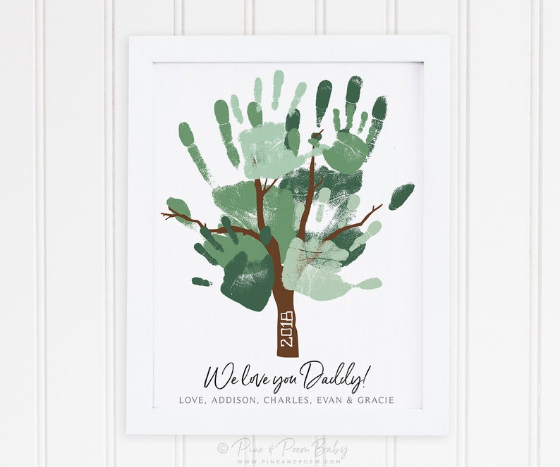 Father's Day Gift for Dad Handprint Tree Art from Kids image 0