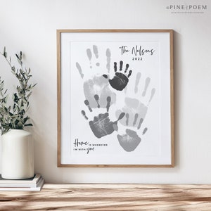 Family Handprint Art, Personalized Gift for Dad, Mom, Grandparents, Parents, Mother's Father's Day, Your Hands, 8x10 or 11x14 in UNFRAMED