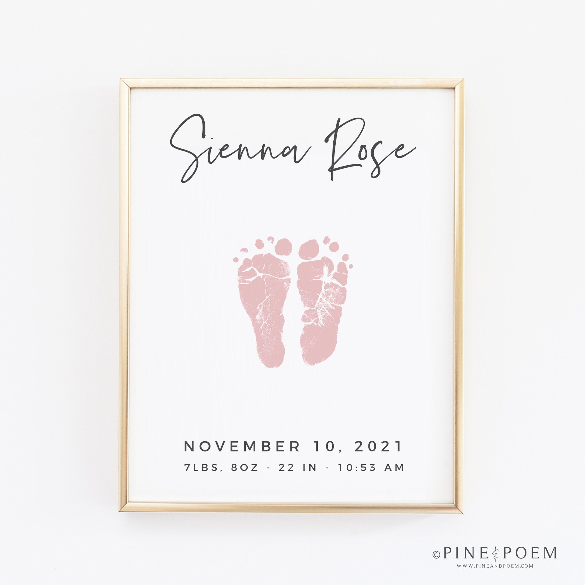 Acrylic Baby Footprint With Wood Stand Personalized Gift for Mom Footprint  Art With Your Baby's Footprints Newborn Gift 