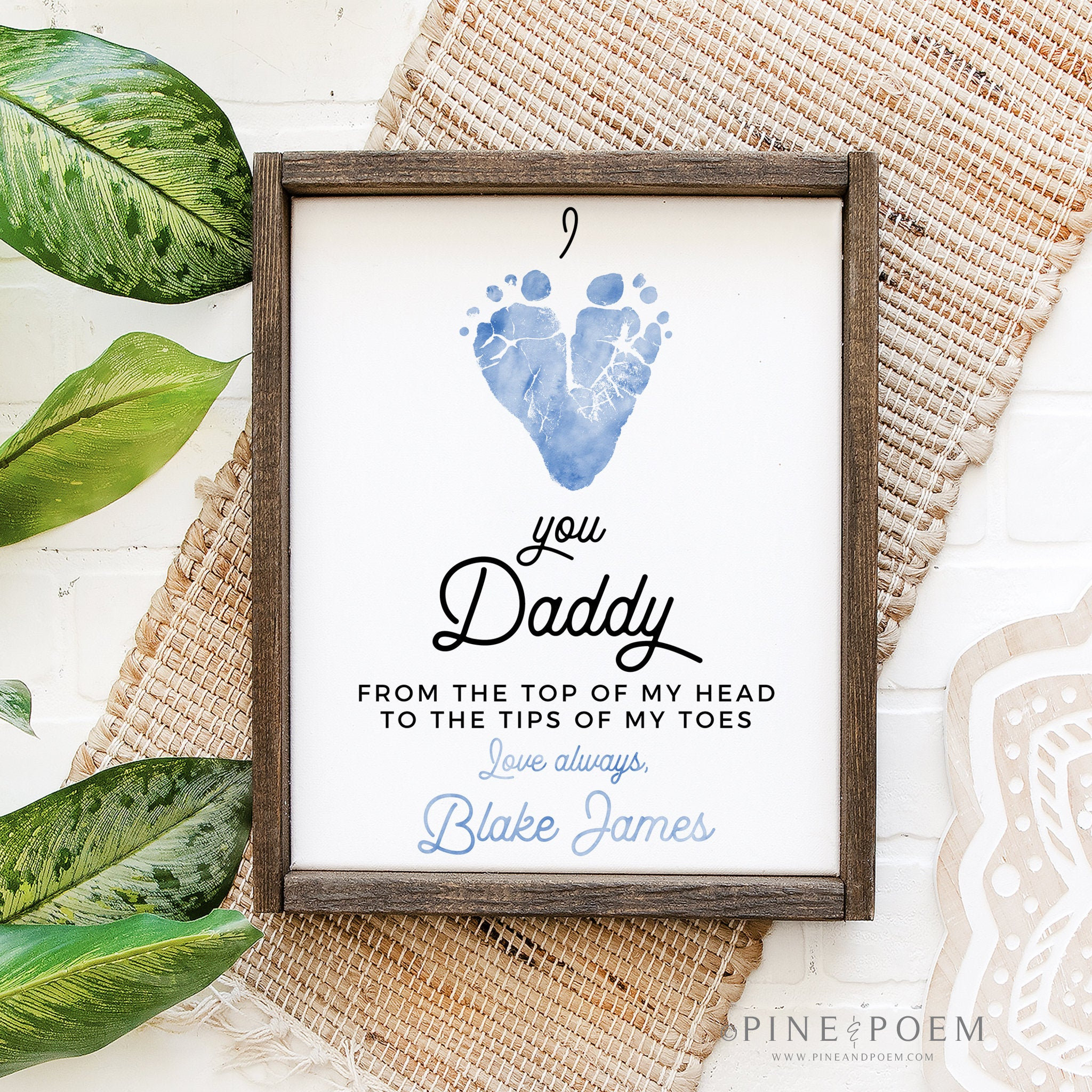 New Dad Gift From Baby Watercolor I Love You Daddy Footprint Etsy New Dad Gift From Baby Watercolor I Love You Daddy Footprint Etsy