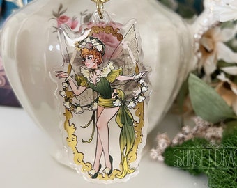 Green Fairy Gold Foil Acrylic Keychain