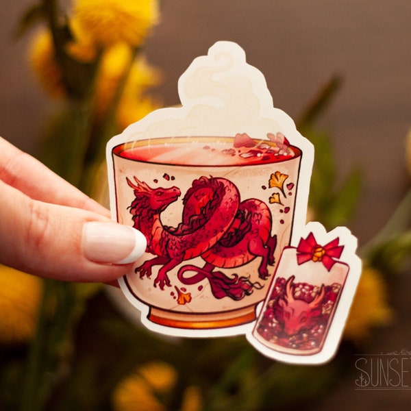 Yokai Tea - Dragon Die Cut Large Glossy Sticker