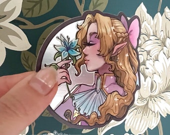 Flower Princess Metallic Effect Vinyl Sticker