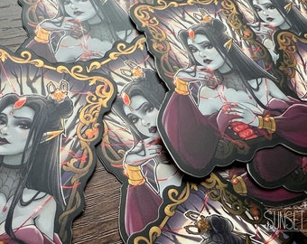Fun Scary Metallic Effect Vinyl Sticker