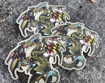 Maryland Dragon Die Cut Large Vinyl Sticker