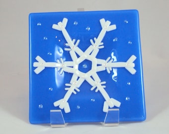 Fused Glass Snowflake Dish