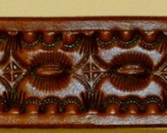 1 1/2" wide Four Tooled Stamped Design Belt