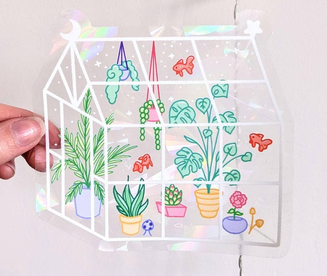 Goldfish Greenhouse Suncatcher Window Sticker Decal