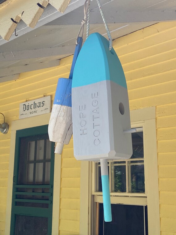 Handcrafted Maine cedar lobster trap buoy birdhouse with 2 | Etsy