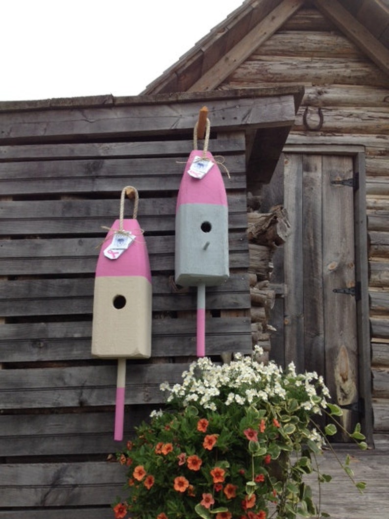 Handcrafted Maine cedar lobster trap buoy birdhouse | Etsy