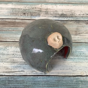 Death Melon Reptile Hide Small Ceramic - Aquarium Cave - Betta Fish Skull Hide - Dwarf Hamster House - Tarantula Hideout - Fish Tank Decor